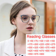Óculos de leitura quadrado da moda, óculos para leitura com bloqueio de tela azul de computador, de marca de luxo, óculos de miopia plus + 1 + 2 + 2.5 2024 - compre barato