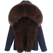Winter jacket Female Natural fur coat lining parka real fur coat Raccoon fur collar warm thick parkas fox fur coat Women 7XL 2024 - buy cheap