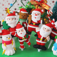 Санта Клаус Лось поезд вставка для торта карты украшения Рождественские Счастливого Рождества Декор для дома с утолщённой меховой опушкой, Natol Happy Новый год 2024 - купить недорого