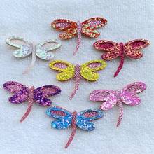 Dragonfly Patches Pads Felt Appliques Diy Craft Accessories for Hairband Padded Flowers Appliques Craft Sticky 33*40mm 10pcs 2024 - buy cheap