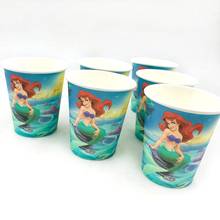 10pcs/set Mermaid Cup Cartoon Theme Party For Children/Boys Happy Birthday Decoration Theme Party Supplies Festival Favors 2024 - buy cheap