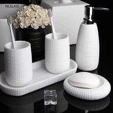 European Simplicity Resin Bathroom Accessories Set Soap Dish Soap Dispenser Gargle Cup Tray Home Decor Hotel Supplies Ornament 2024 - buy cheap
