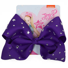 8" Jojo Siwa Large Hair Clip Bows Handmade Hairpin Rhinestone Ribbon Bowknot Star Hairgrips Fashion Hair Accessories for Girls 2024 - buy cheap