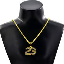 Trendy Necklace Rhinestone Hip Hop Basketball Number 23 Necklaces & Pandents Bling  Cuban Chain Necklace Jewelry For Man 2024 - buy cheap