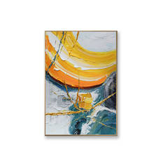 Modecr-pintura abstracta en lienzo para decoración de la pared del hogar, pintura al óleo dibujada a mano sobre lienzo, imagen colgante para sala de estar y Hotel 2024 - compra barato
