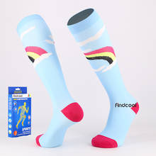 Findcool-Calcetines hasta la rodilla de compresión media para mujer, de secado rápido, soporte de pantorrilla rallado de alta calidad 2024 - compra barato