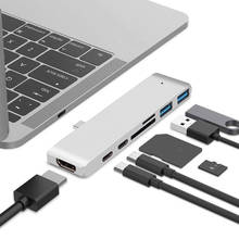 Concentrador de red USB tipo C portátil, USB 3,0, SD, TF, lector de tarjetas, adaptadores, divisor USB C para MacBook Pro, SUM, S8, S9, Huawei P20, P30 2024 - compra barato
