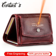 Contact's Wallet Women Small Genuine Leather Coin Purse Female Fashion Card Holder Wallets Mini Lady Monday Bag Free Engraving 2024 - buy cheap