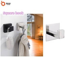 High Quality Strong Viscose/Punch 304 Stainless Steel Square Hook  For Home Kitchen And Bathroom Hanging Wall Hook Accessories 2024 - buy cheap