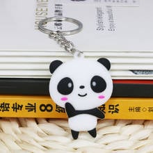 Cute Cartoon Panda Keychain Silicone Key Chains For Women 3D Animal Keyrings For Car Key Holder Bag Ornaments Accessories Gift 2024 - buy cheap