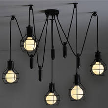 Vintage industrial loft nordic edison lâmpada lustre retro teto aranha pingentes antigo ajustável e27 luzes da arte interior 2024 - compre barato