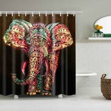 Животные Африканский слон печатных ванная комната занавески для душа s Frabic водонепроницаемый полиэстер для ванной занавески с крючками 2024 - купить недорого