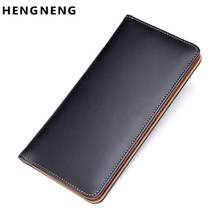 Woman Long Wallet Cowhide Men Clutch Wallets Genuine Leather Long Purses Business Large Capacity Wallet Phone Bag For Male 2024 - buy cheap