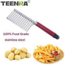 "TEENRA Stainless Steel Potato Chip Knife Frech Fry Cutter Commercial Cutter Slicer Kitchen Vegetable Chip Knife Cooking Tools 2024 - buy cheap
