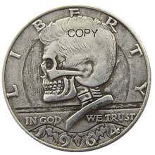 FK (09) Hobo Creative 1964, calavera de medio dólar de plata, esqueleto zombi, Plata tallada a mano, monedas chapadas en plata 2024 - compra barato