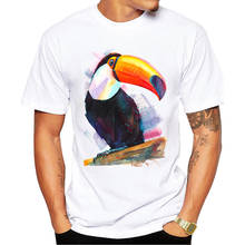 TEEHUB Newest Funny Hand Drawing Men T-Shirt Toucan Printed Tshirts Short Sleeve O-Neck Cool Tee Hipster Tops 2024 - buy cheap