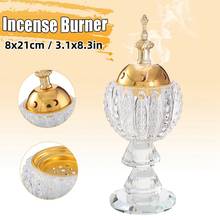 8.3in Arabian Incense Burner Bakhoor Metal Eid Traditional Mabkhara Home Decor Crystal Incense Burner 2024 - buy cheap