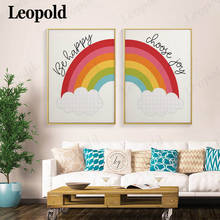 Cute Nursery Style Canvas Poster Simple Rainbow Picture Print Wall Art Kids Bedroom Decoration Frameless Painting 2024 - buy cheap