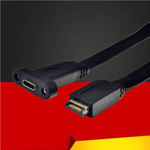 Cable de extensión de conector hembra USB 3,1, 50cm, cabecera de Panel frontal tipo E a USB-C tipo C, con tornillos de montaje en Panel, nuevo 2024 - compra barato