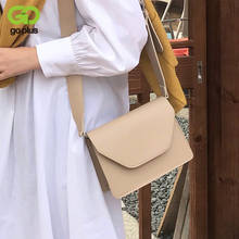 GOPLUS Women's Bag New Wide Strap Crossbody Bag Solid Small Flap PU Messenger Handbag 2022 Fashion Shoulder Bags Female 2024 - buy cheap
