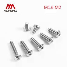 1.6mm 2mm 304 Stainless Steel Cross Recessed Round Head Screws M1.6 M2 x 3 4 5 6 14 25 40 45 50 55 70 75 80mm Pan Head Screws 2024 - buy cheap