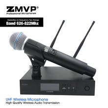 Sistema de microfone sem fio uhf profissional, transmissor e microfone qlxd4, transmissor portátil para voz ao vivo, karaoke 2024 - compre barato