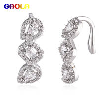 GAOLA New Clear Cubic Zirconia Classic Horse Eye Stone Single Clip Earrings Engagement Gift GLE9997 2024 - buy cheap