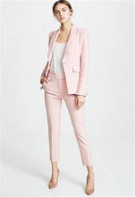 Traje de negocios para mujer, de negocios con chaqueta y pantalones traje femenino, uniforme de oficina, color rosa, hecho a medida 2024 - compra barato