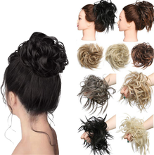 Extensiones de moño de pelo sintético para mujeres y niños, moño rizado desordenado, Scrunchies de pelo elegante, moño de boda 2024 - compra barato