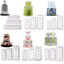 Aomily 3pcs/Set Geometric Figure Jigsaw Puzzle Mold Cake Cutter Sugar Craft Tiara Fondant Icing Cutting Cake Cookies Baking Tool 2024 - buy cheap