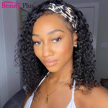 Water Wave Human Hair Wigs Headband Wig For Black Women Natural Black Remy Brazilian Human Hair Ocean Wave Head Band Scarf Wigs 2024 - buy cheap