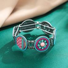African Crystal Charm Bracelets For Women Elastic Wide Boho Resin Beaded Tribal Male Bracelets & Bangles Gypsy Party Jewelry 2024 - buy cheap