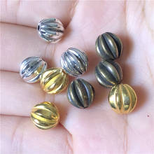 10pcs metal 10mm striped round beads for jewelry making DIY handmade bracelet necklace earring accessories material wholesale 2024 - купить недорого