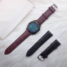 Ремешок huami amazfit Bip Leather huawei gt 2 для Samsung galaxy watch 42 мм 46 мм Gear sport S2 S3 Classic Frontier Band 20 мм 22 мм 2024 - купить недорого