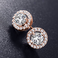 2022 NEW Real white gold color zircon earrings Snowflake earring crystals from Swarovskis couple gift wild earrings 2024 - buy cheap