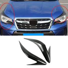 for Subaru Forester 2013-2018 Carbon Fiber Car Sticker Front Headlights Eyebrow Eyelid Trim Cover Accessories 2024 - buy cheap
