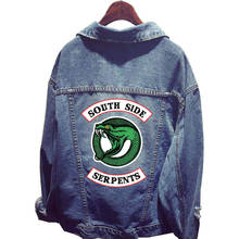 Новая мода ривердейл "South Side Serpents" одежда для женщин джинсовая куртка отверстие пальто бейсбольная куртка с капюшоном верхняя одежда для детей Топы, кофты 2024 - купить недорого