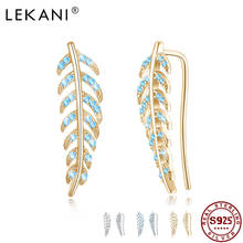 LEKANI Clip Earrings Climber S925 Sterling Silver 18K Leaf Shaped Wrap Clip Earrings for Women and Girls Vintage 2021 Hot Sale 2024 - buy cheap