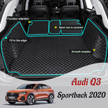 Tapete interior do porta-malas de carro, couro, para audi q3 sportback 2020, acessórios de forro de carga 2024 - compre barato