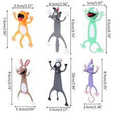 Marcapáginas de dibujos animados 3D estéreo, Animal lindo, gato, conejo, divertido estudiante, regalo para niños 2024 - compra barato