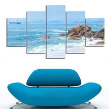 5 Pieces Sea Beach Seascape Wall Art Modern Pictures Canvas Painting Wall Posters and Prints On Living Room Decor No Frame 2024 - buy cheap