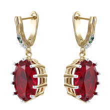 New Red Zirconia Earrings for Women Ladies Hot Design Wedding Jewelryblack Gold Color Radiant Cut CZ 2024 - buy cheap