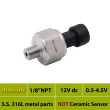 12V, 0.5 4.5V signal, abs transducer, pressure sensor, 30, 50, 75 psi absolute, 4bar, 16bar, 10bar, 2.5 mpa, AISI 316L diaphragm 2024 - buy cheap