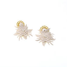 New DesignVintage Baroque Vintage Style Brand Jewelry Big Pearl Golden leaves Earrings Hyperbole Women Accessories 2024 - buy cheap