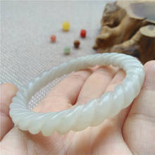 Natural hetian jade twist handcarved bangle bracelets women jade bangles jadeite jade jewelry bangle bracelet 2024 - buy cheap