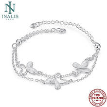 INALIS Hollow Butterfly Romantic Charm Bracelets Women Round White Female Copper Bracelet Anniversary Fashion Jewelry Hot Sale 2024 - buy cheap