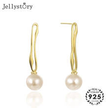 Jellystory brincos de prata esterlina 925, com pérolas de água doce natural, estilo coreano, para mulheres, festa de casamento, promessa 2024 - compre barato