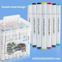 12/18/24/36/48/60 Color Markers Set Manga Drawing Markers Pen Alcohol Based Sketch Felt-Tip Twin Brush Pen Art Supplies 2024 - buy cheap