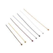 50-200pcs/lot 16 20 25 30 40 50 mm Gold Metal Ball Head Pins For Diy Jewelry Making Head pins Findings Dia 0.5mm Supplies 2024 - купить недорого