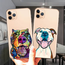 Cute Cartoon Pitbull Bulldog Dog Soft Silicone Phone Case Cover For iPhone 12 Mini 11 Pro XS Max X XR 6 6S 7 8 Plus 5S SE 2020 2024 - buy cheap